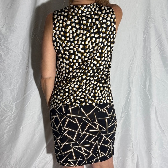 Diane Von Furstenberg Ivy Pomme Sky Gold Grass Rain Silk Jersey Dress Size 8 - Picture 6 of 10